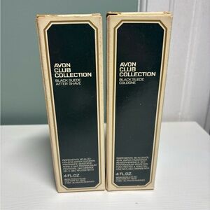 Vintage New AVON 1981 CLUB COLLECTION BLACK  SUEDE Cologne Splash Men's 4oz NOS